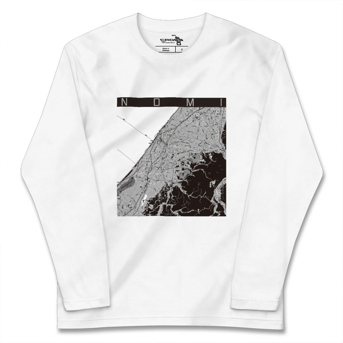 【能美(石川県)】地図柄ロングスリーブTシャツ