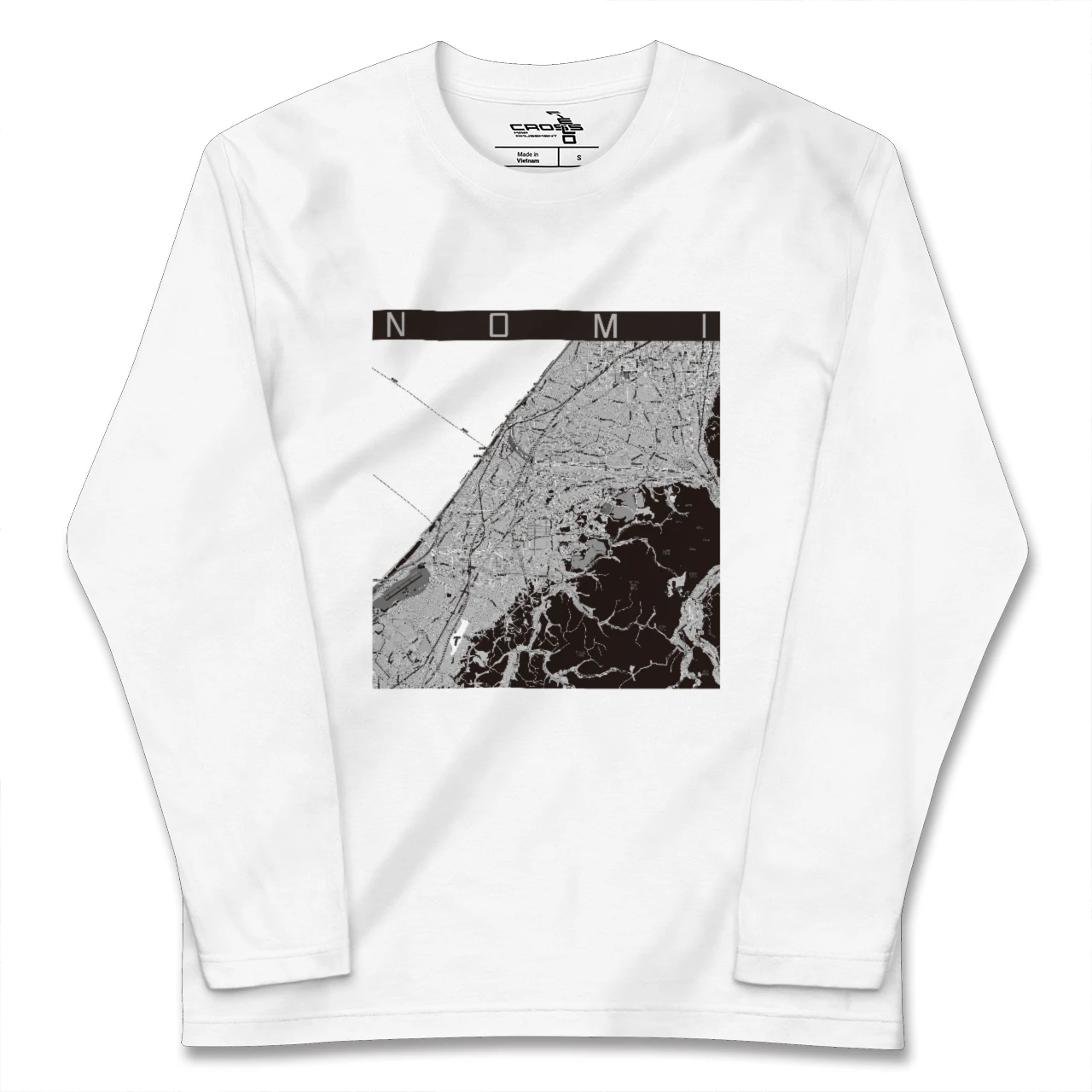【能美(石川県)】地図柄ロングスリーブTシャツ