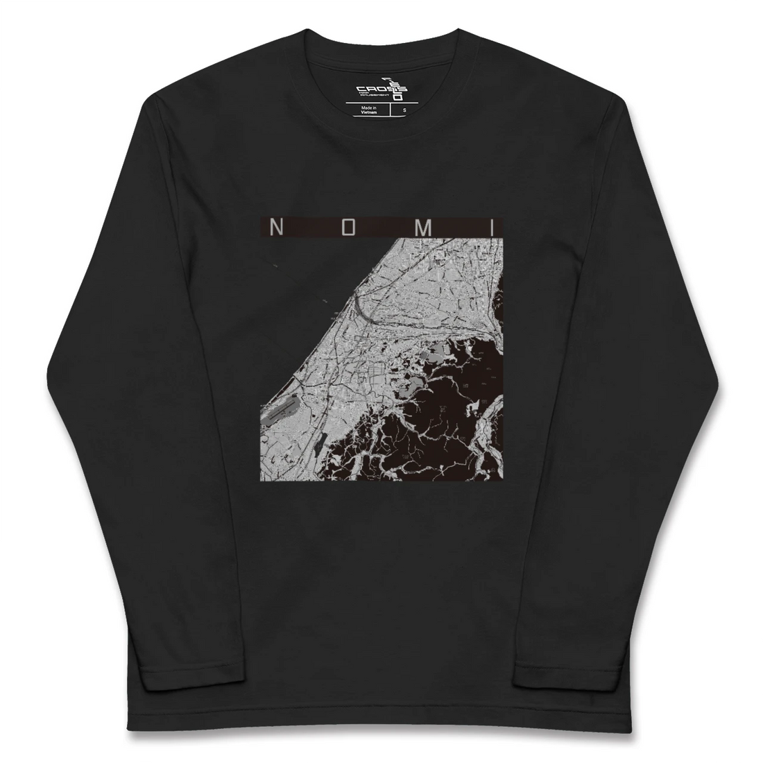 【能美(石川県)】地図柄ロングスリーブTシャツ