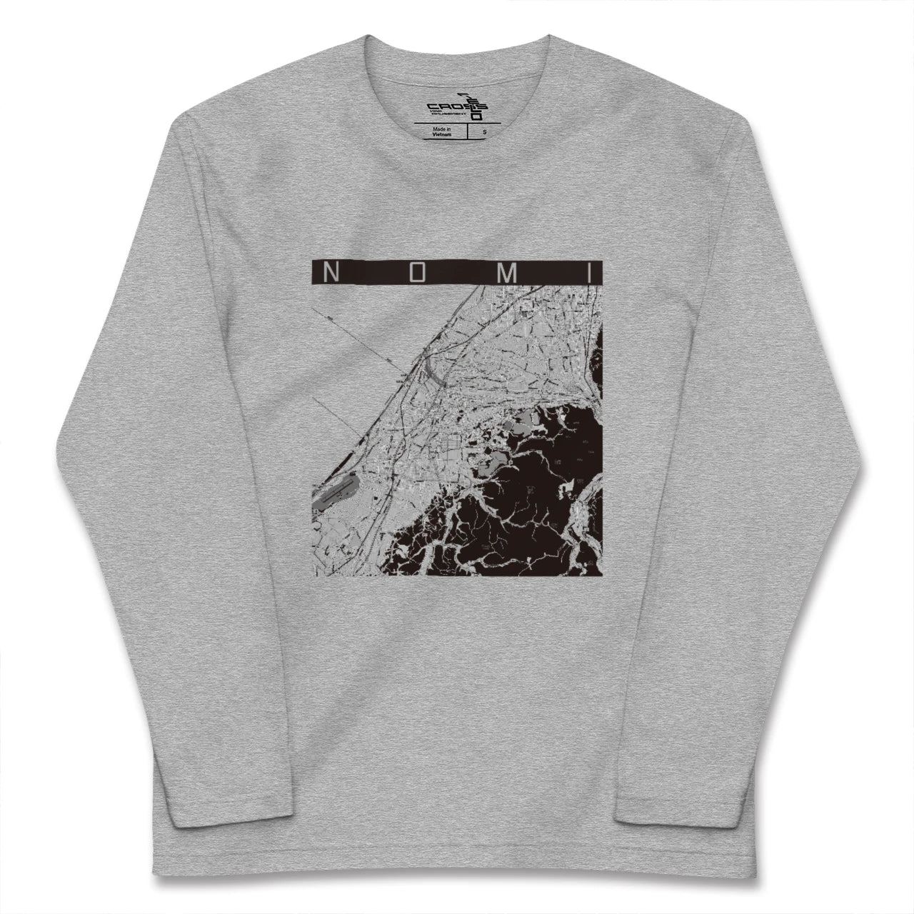 【能美(石川県)】地図柄ロングスリーブTシャツ