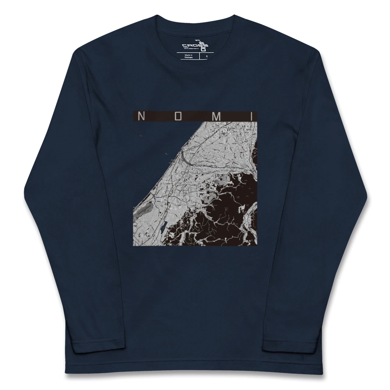 【能美(石川県)】地図柄ロングスリーブTシャツ