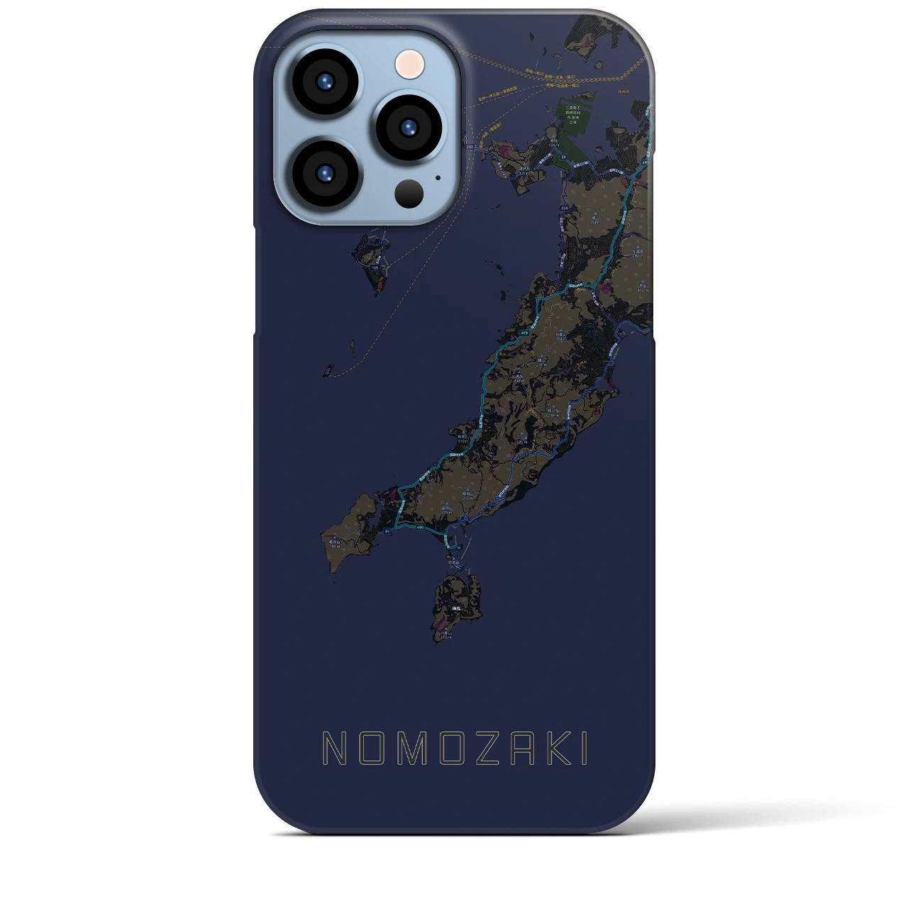 【野母崎(長崎県)】地図柄iPhoneケース(バックカバータイプ)