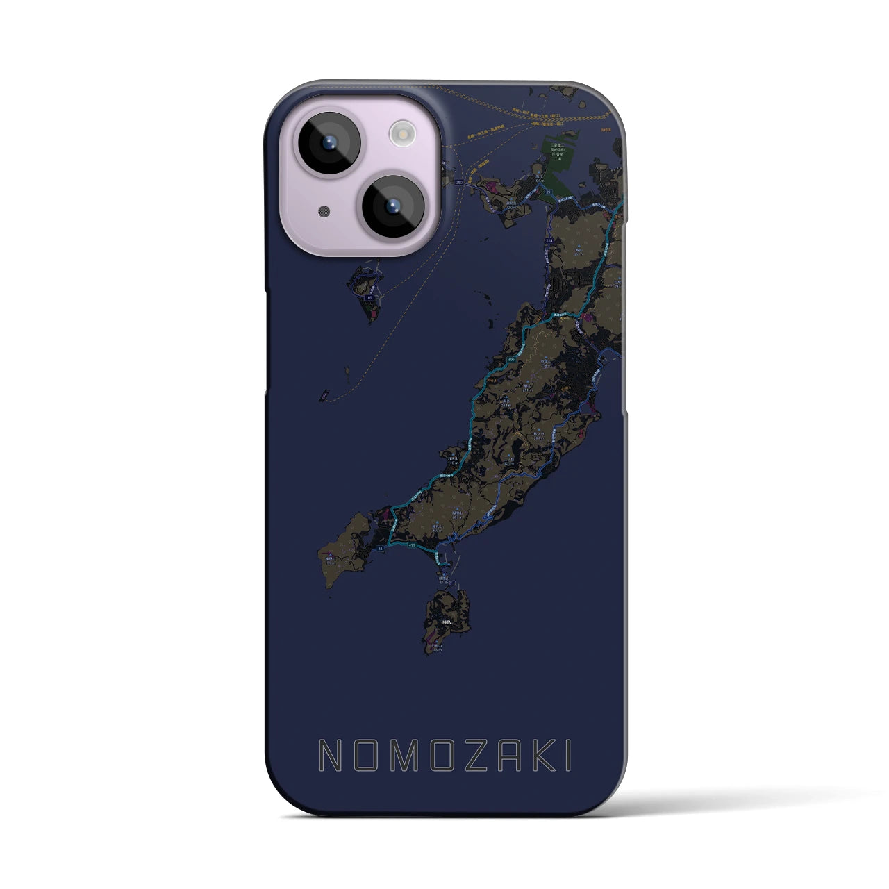 【野母崎(長崎県)】地図柄iPhoneケース(バックカバータイプ)