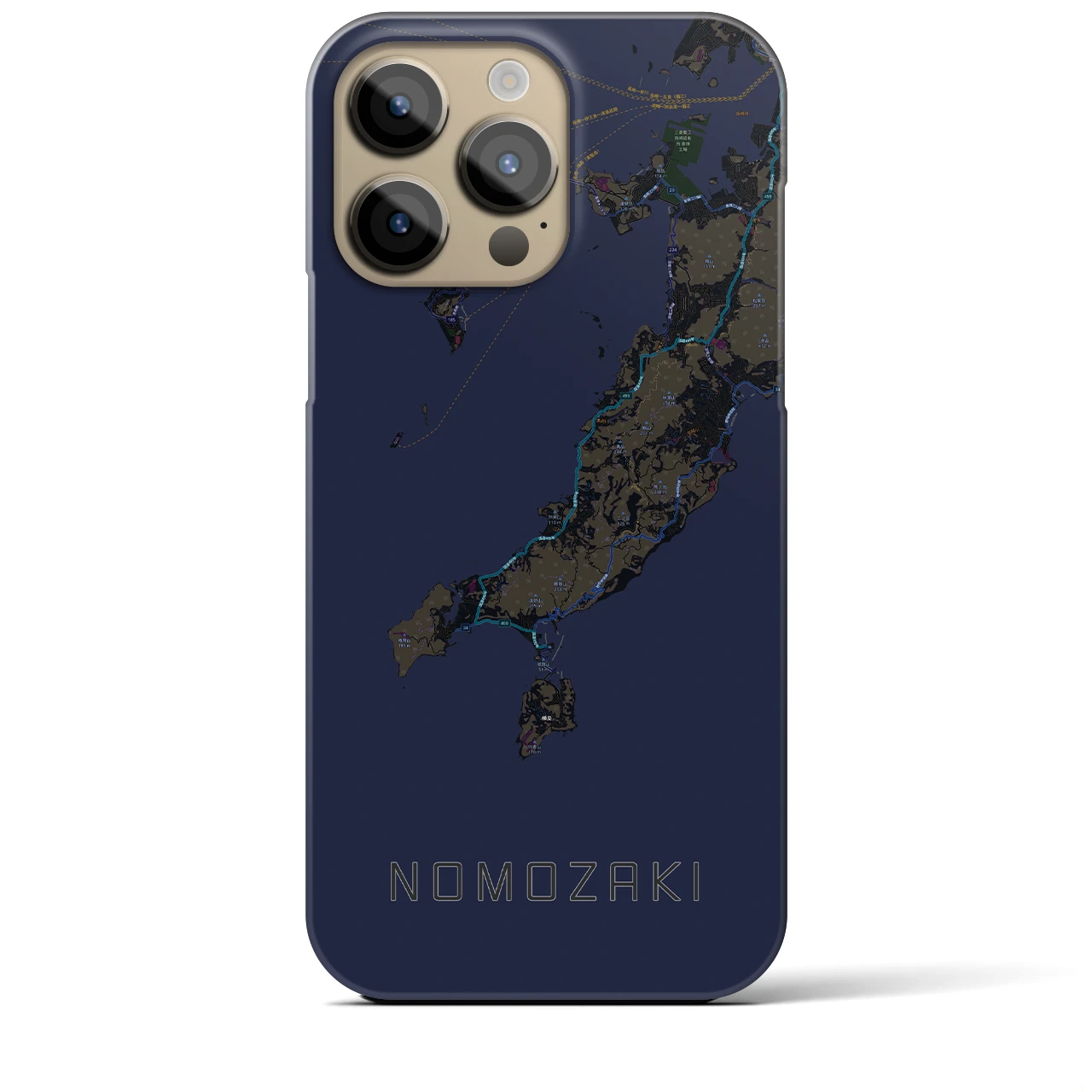 【野母崎(長崎県)】地図柄iPhoneケース(バックカバータイプ)