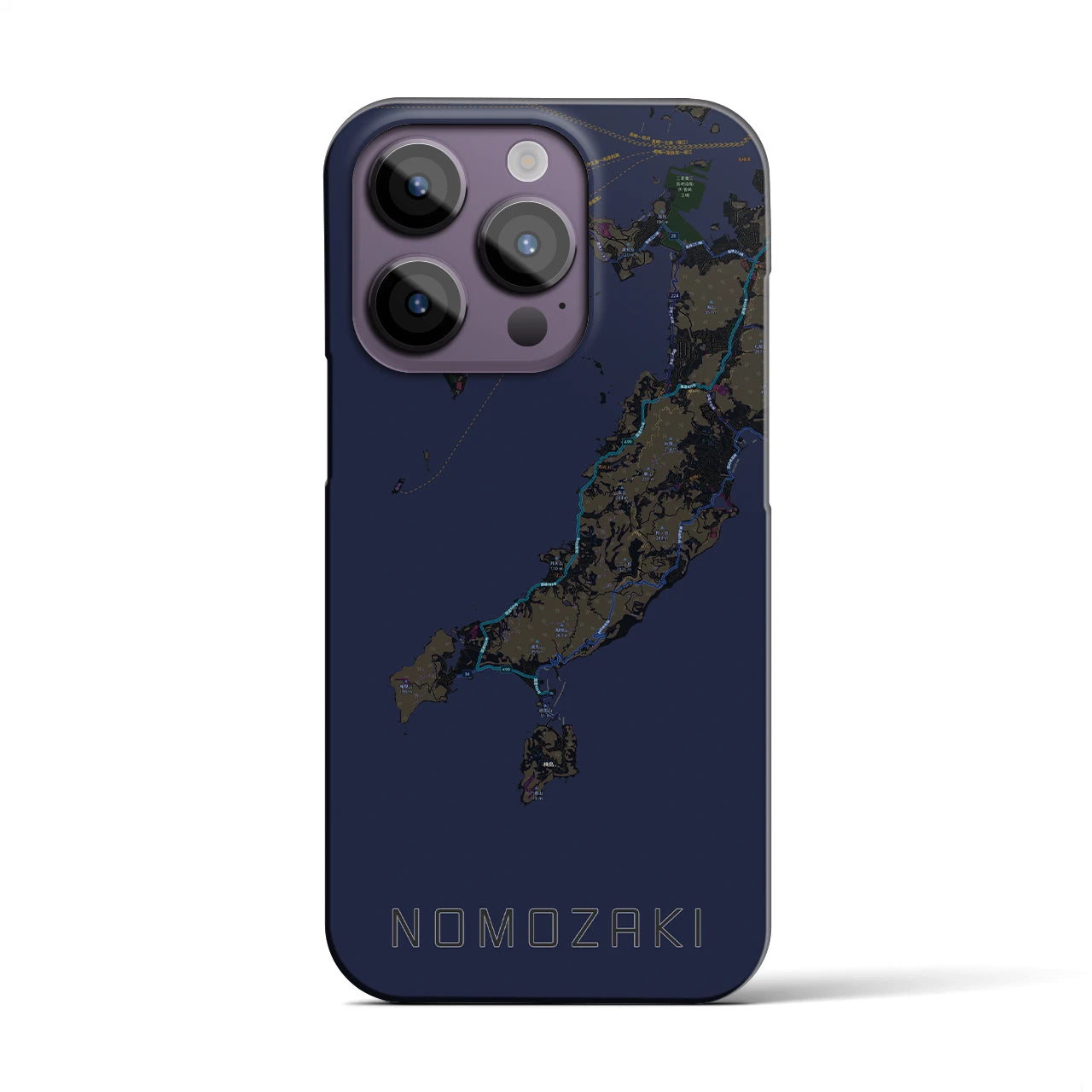 【野母崎(長崎県)】地図柄iPhoneケース(バックカバータイプ)
