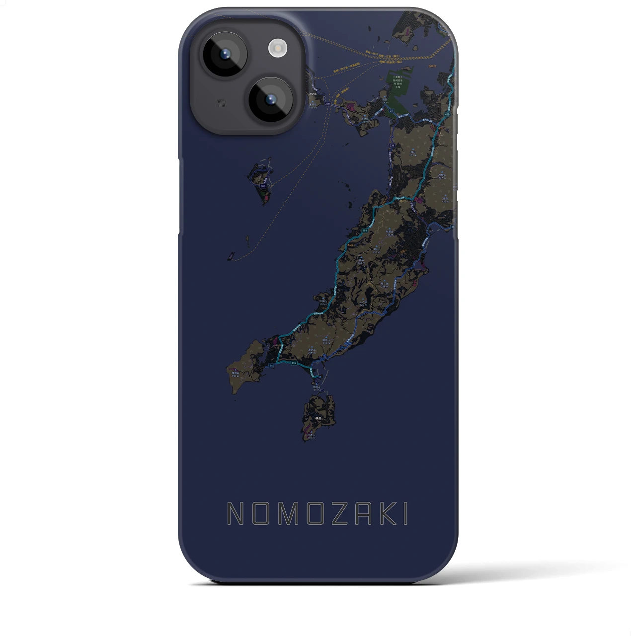 【野母崎(長崎県)】地図柄iPhoneケース(バックカバータイプ)