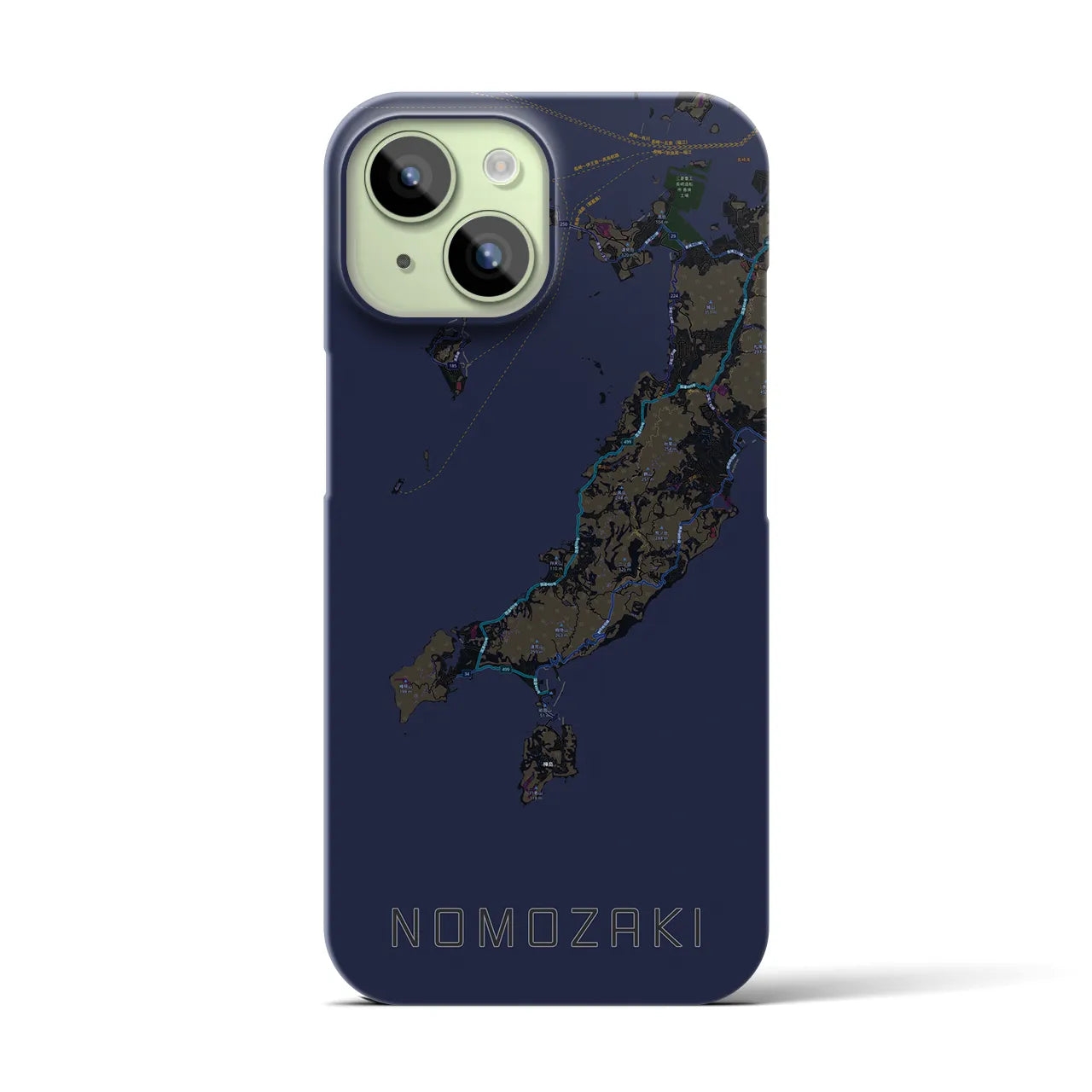 【野母崎(長崎県)】地図柄iPhoneケース(バックカバータイプ)