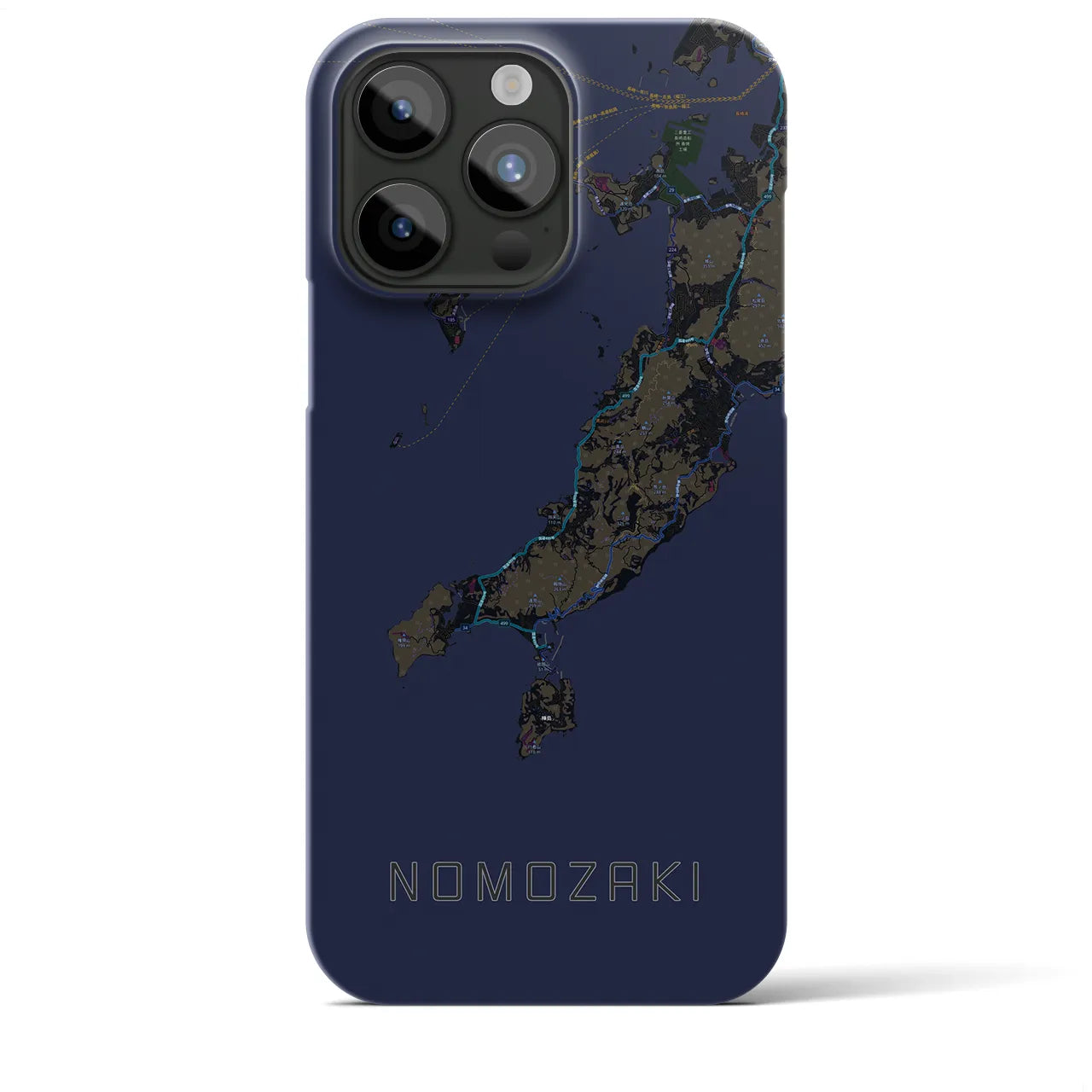 【野母崎(長崎県)】地図柄iPhoneケース(バックカバータイプ)