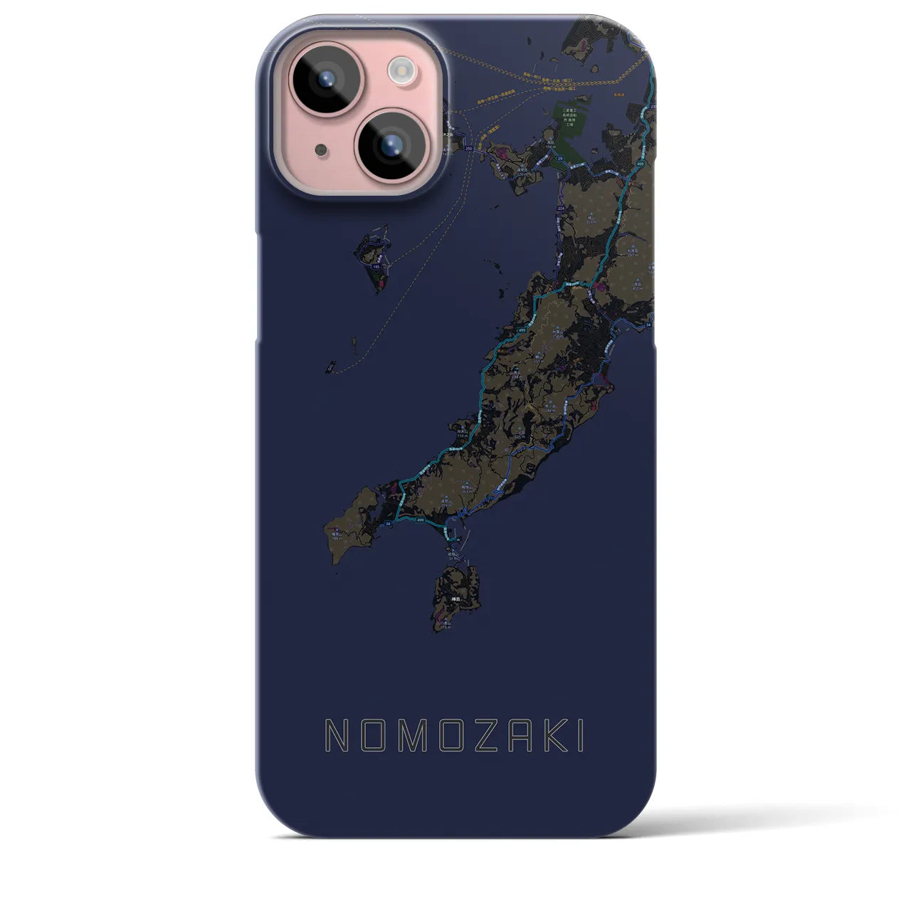 【野母崎(長崎県)】地図柄iPhoneケース(バックカバータイプ)