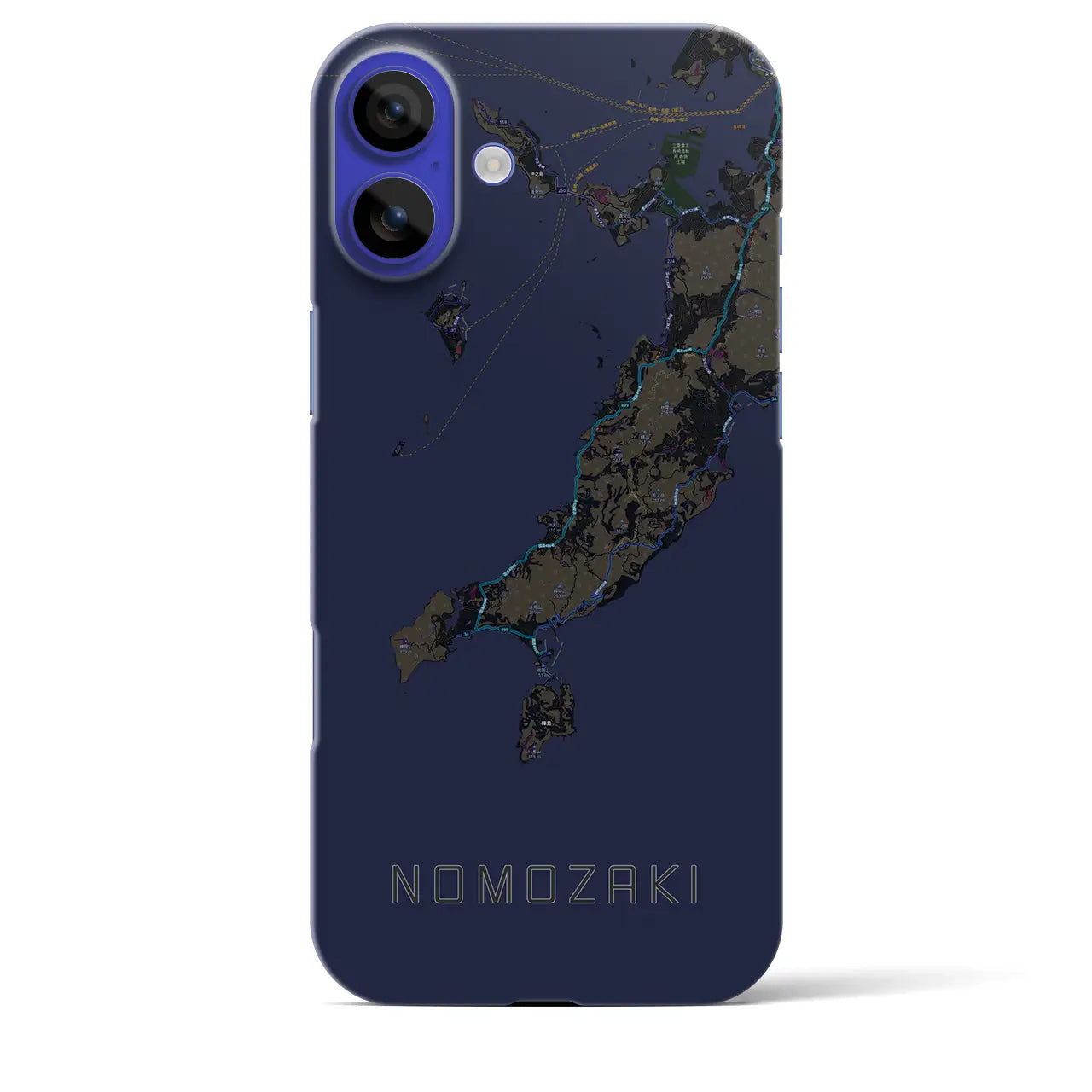 【野母崎(長崎県)】地図柄iPhoneケース(バックカバータイプ)