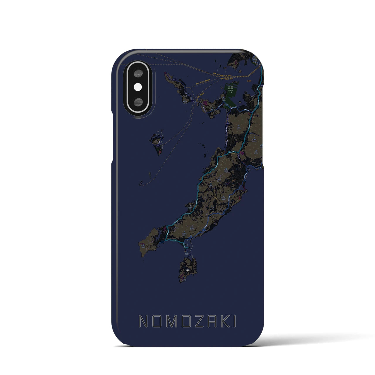 【野母崎(長崎県)】地図柄iPhoneケース(バックカバータイプ)
