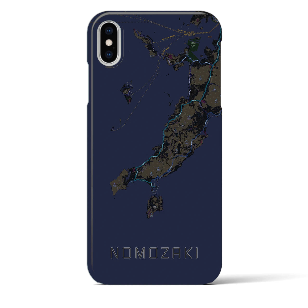 【野母崎(長崎県)】地図柄iPhoneケース(バックカバータイプ)