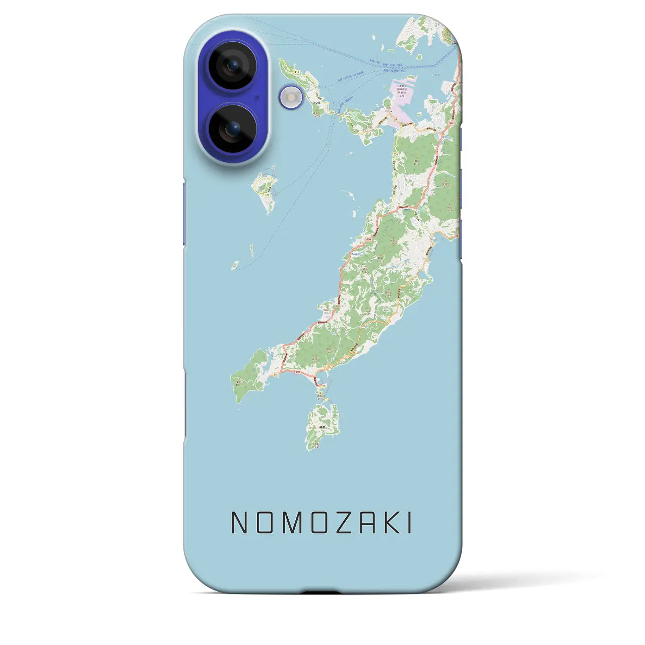 【野母崎(長崎県)】地図柄iPhoneケース(バックカバータイプ)ナチュラル・iPhone 16 Pro Max 用