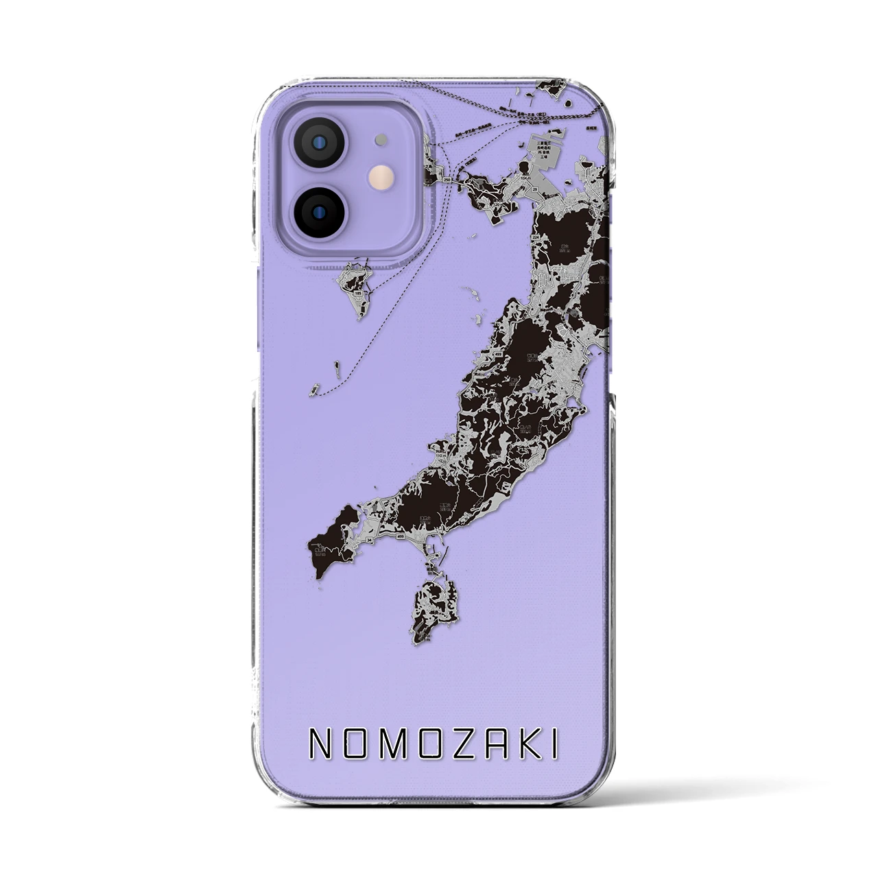 【野母崎(長崎県)】地図柄iPhoneケース(クリアタイプ)