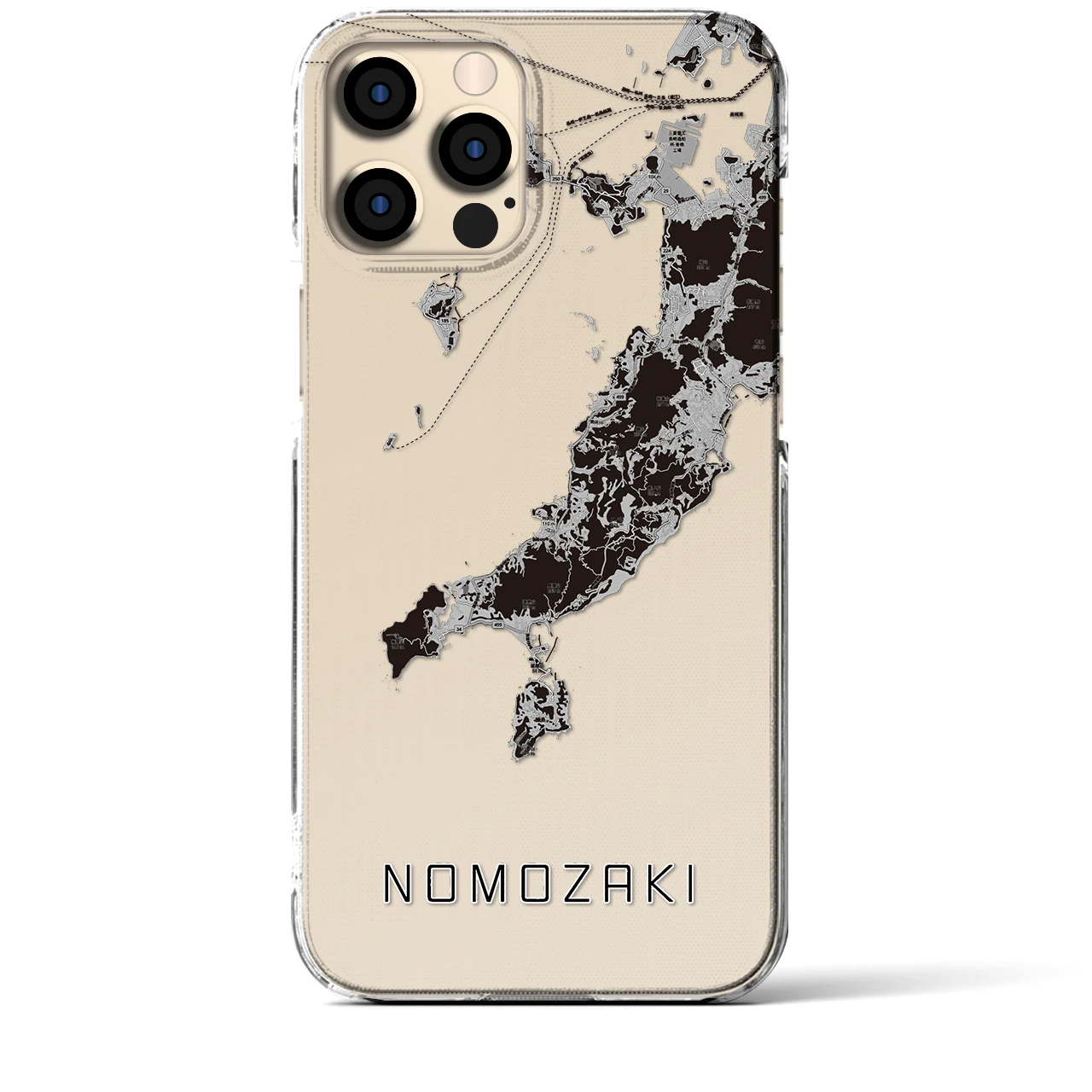 【野母崎(長崎県)】地図柄iPhoneケース(クリアタイプ)