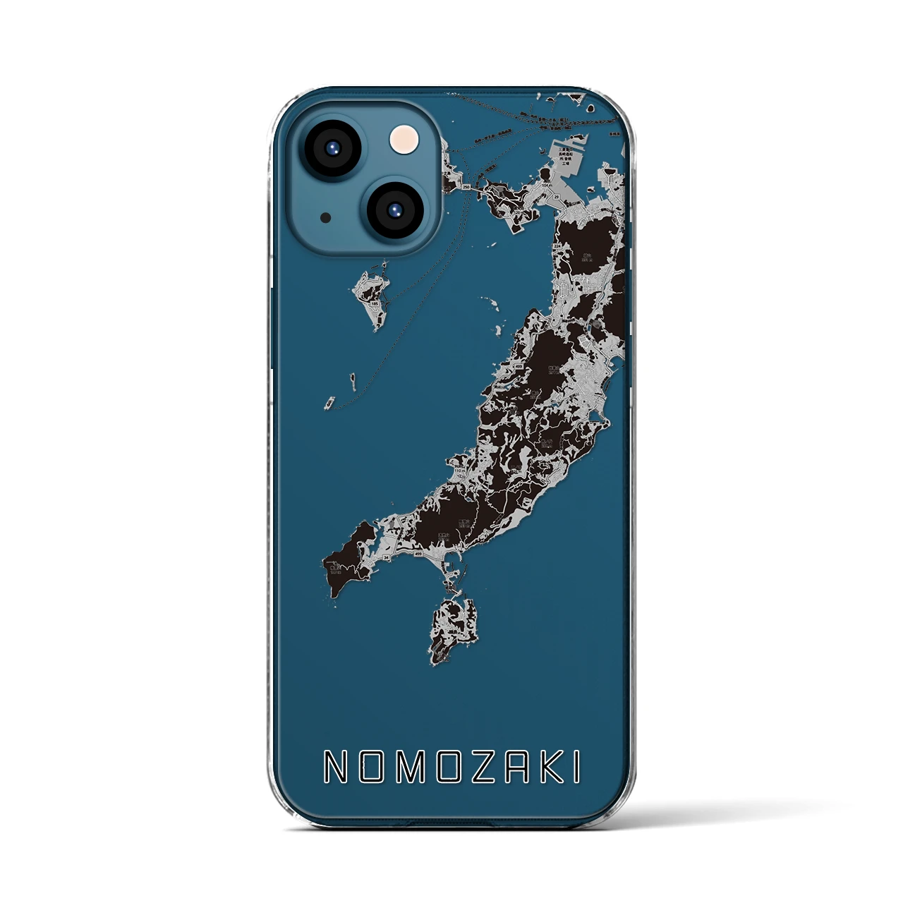 【野母崎(長崎県)】地図柄iPhoneケース(クリアタイプ)