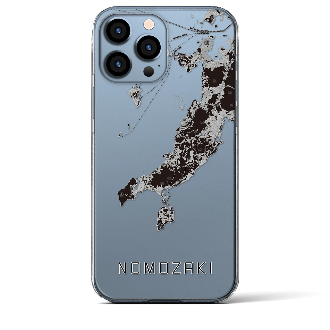 【野母崎(長崎県)】地図柄iPhoneケース(クリアタイプ)