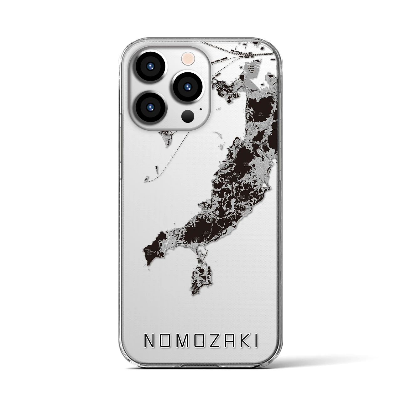 【野母崎(長崎県)】地図柄iPhoneケース(クリアタイプ)