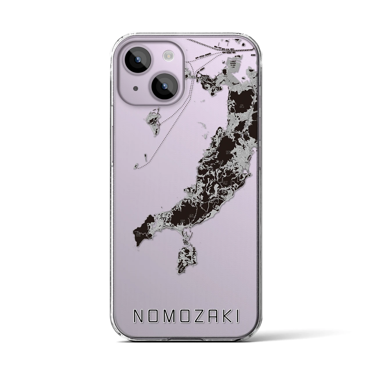 【野母崎(長崎県)】地図柄iPhoneケース(クリアタイプ)