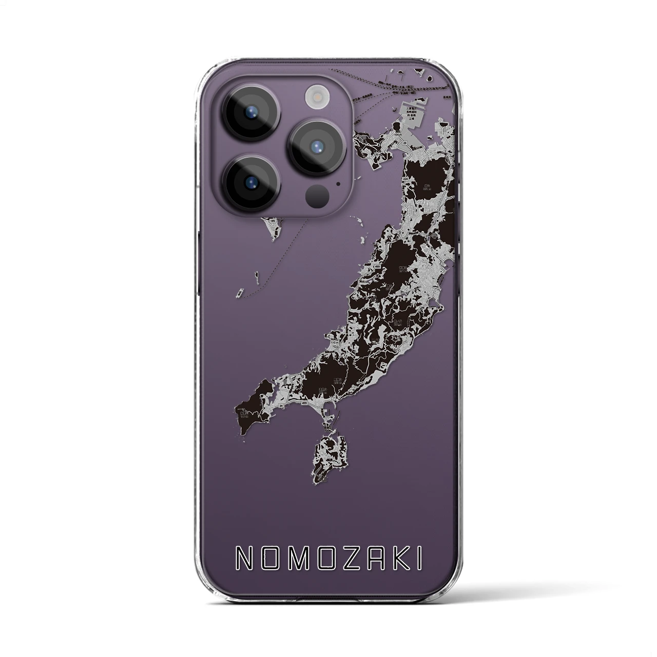 【野母崎(長崎県)】地図柄iPhoneケース(クリアタイプ)