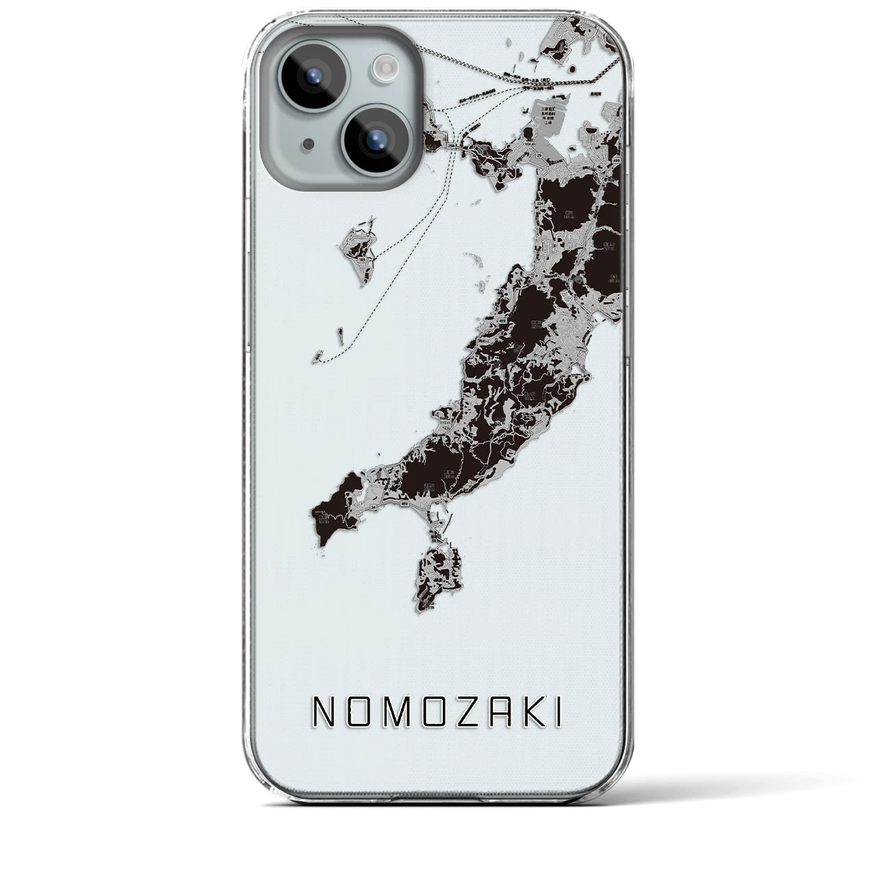 【野母崎(長崎県)】地図柄iPhoneケース(クリアタイプ)