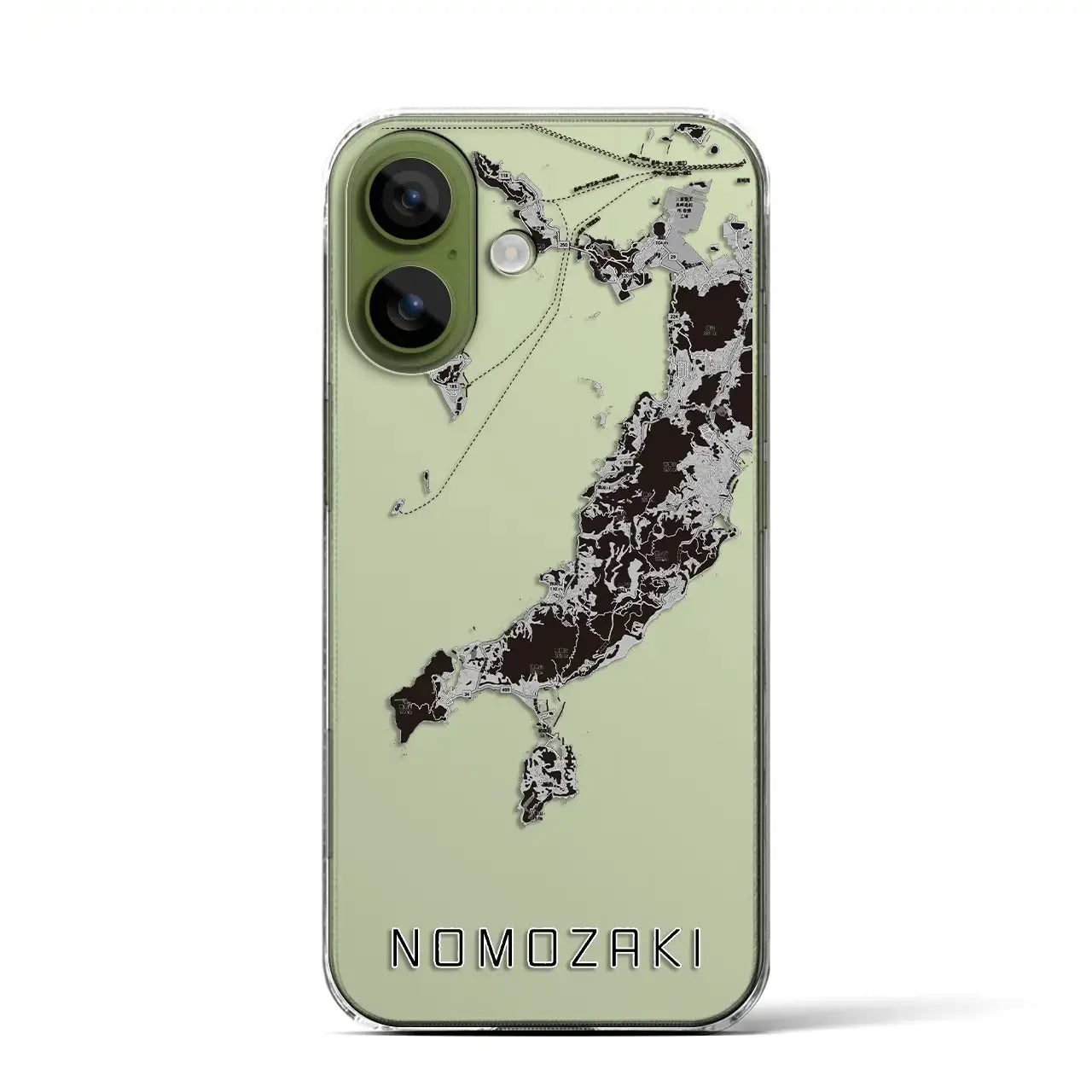 【野母崎(長崎県)】地図柄iPhoneケース(クリアタイプ)モノトーン・iPhone 17 Pro Max 用