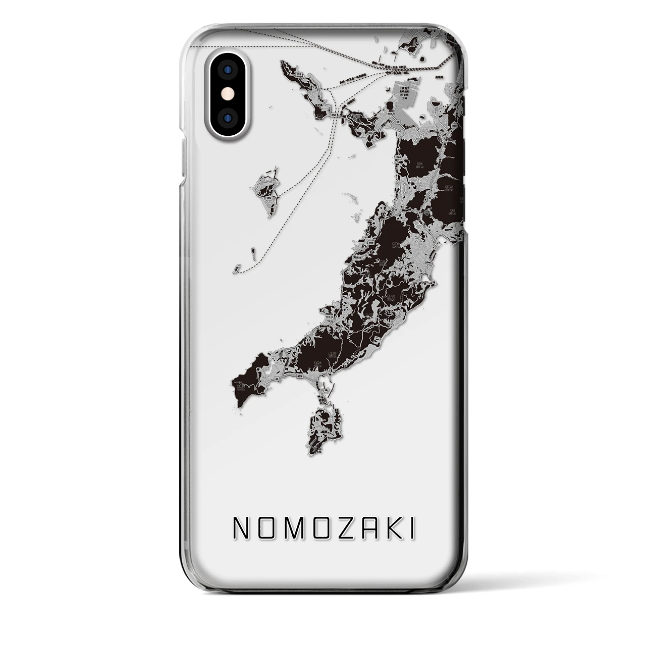 【野母崎(長崎県)】地図柄iPhoneケース(クリアタイプ)