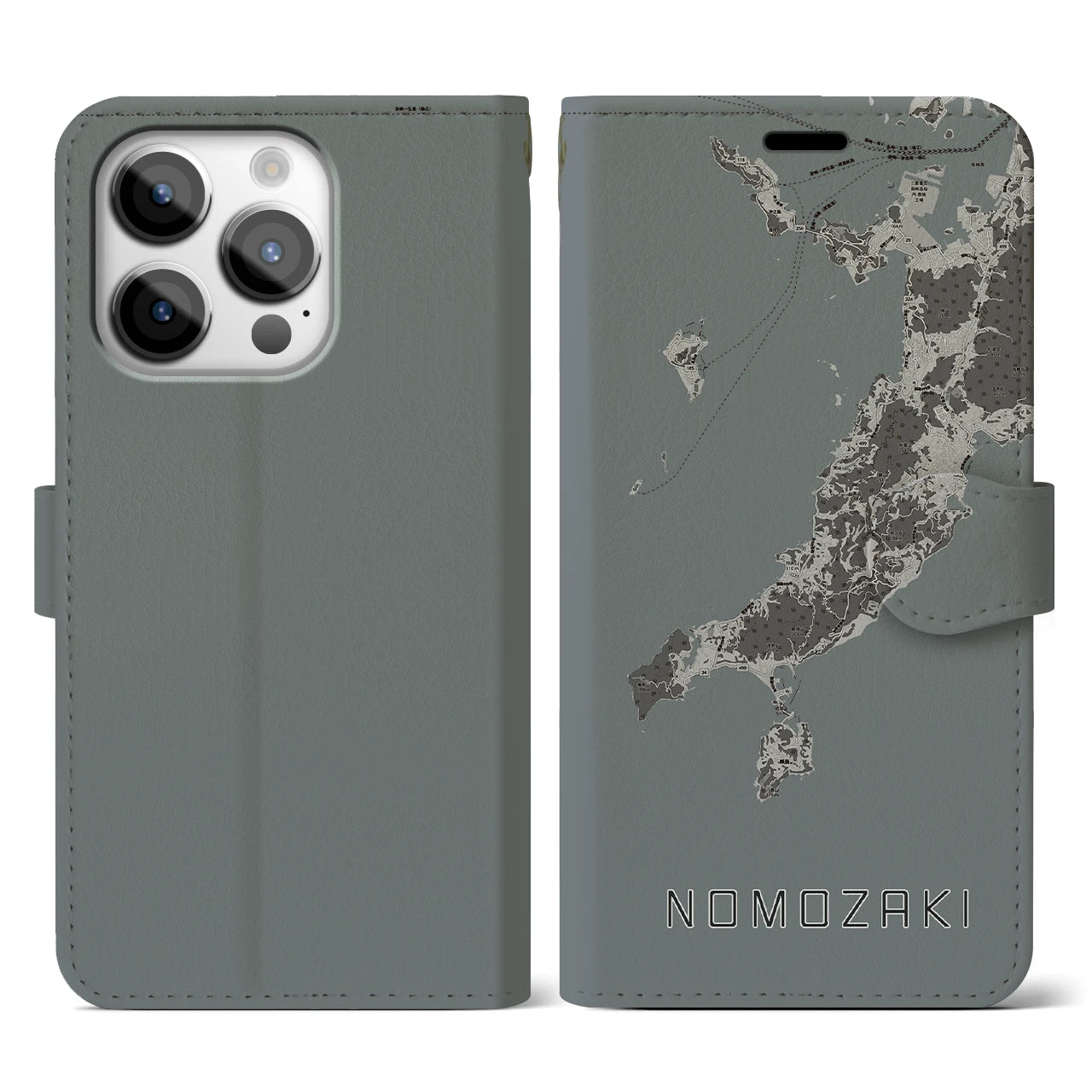 【野母崎(長崎県)】地図柄iPhoneケース(手帳タイプ)