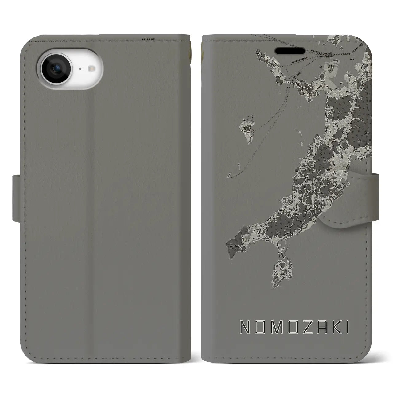 【野母崎(長崎県)】地図柄iPhoneケース(手帳タイプ)