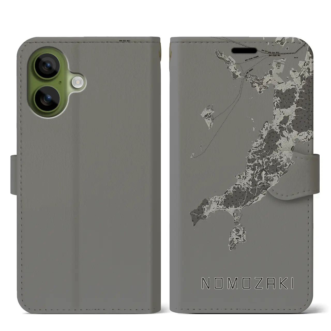 【野母崎(長崎県)】地図柄iPhoneケース(手帳タイプ)