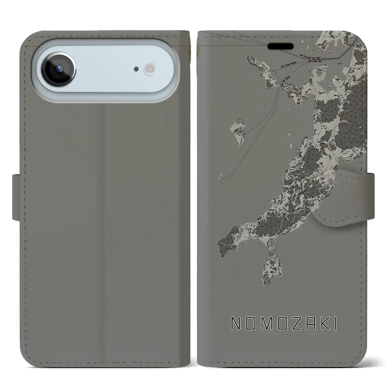 【野母崎(長崎県)】地図柄iPhoneケース(手帳タイプ)