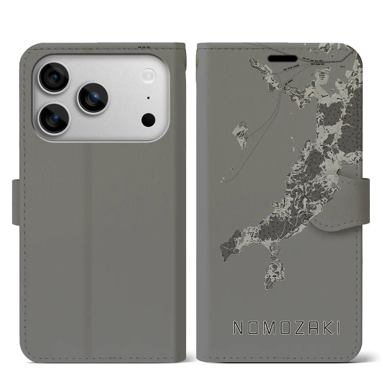 【野母崎(長崎県)】地図柄iPhoneケース(手帳タイプ)