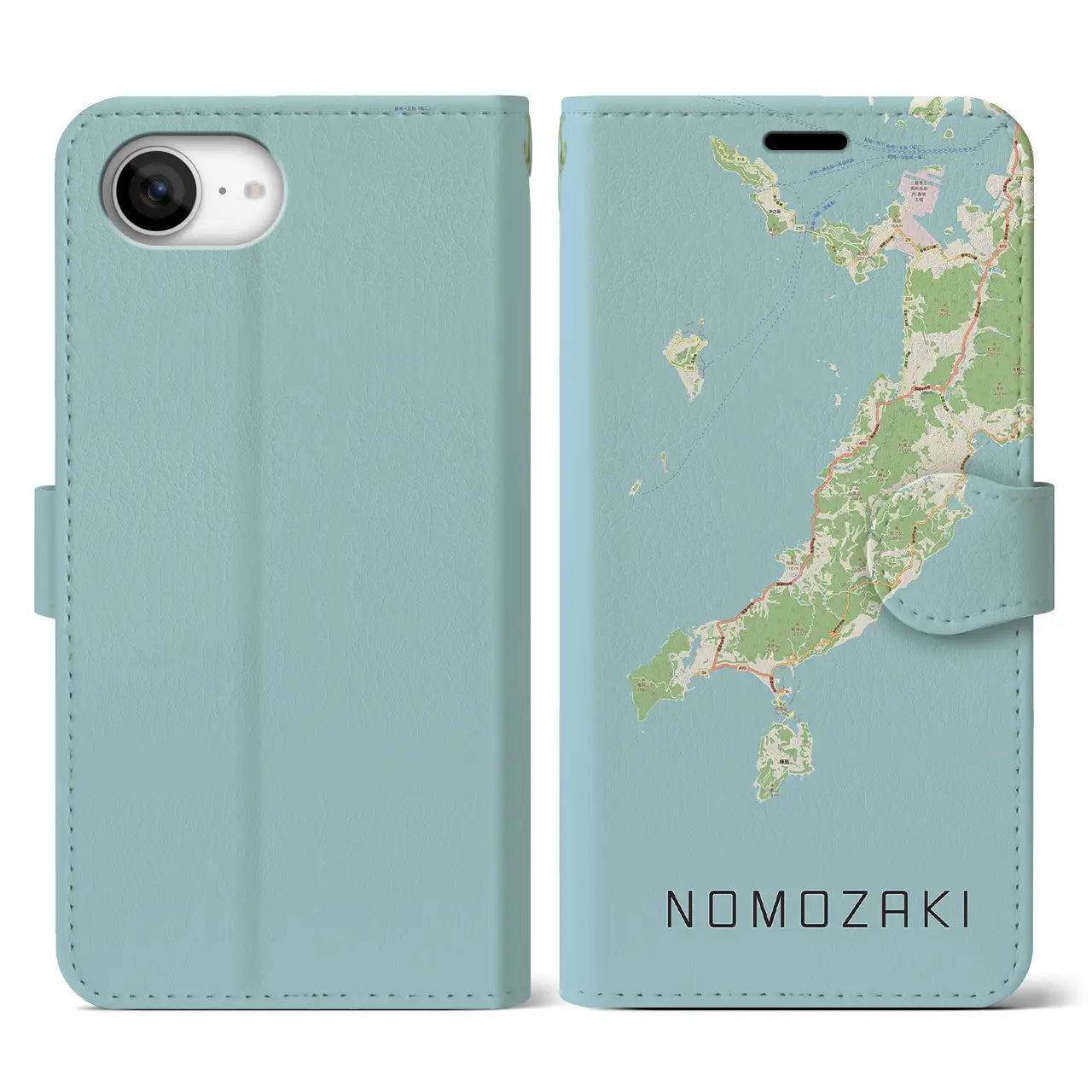 【野母崎(長崎県)】地図柄iPhoneケース(手帳タイプ)