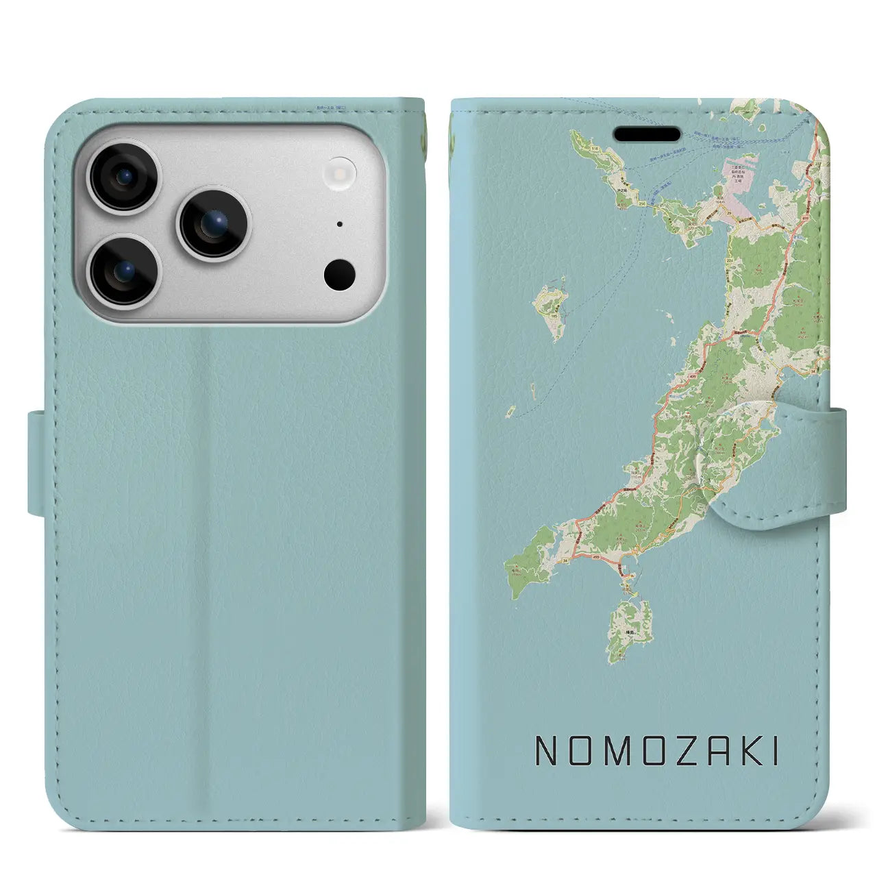 【野母崎(長崎県)】地図柄iPhoneケース(手帳タイプ)