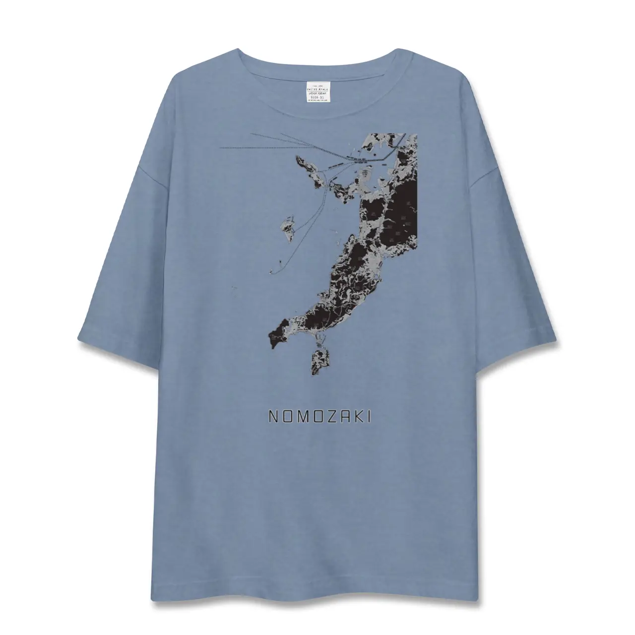 ISOPLETH 半袖シャツ ブラック 地形図柄 野母崎（長崎県）】地図柄ビッグシルエットTシャツ – クロスフィールド