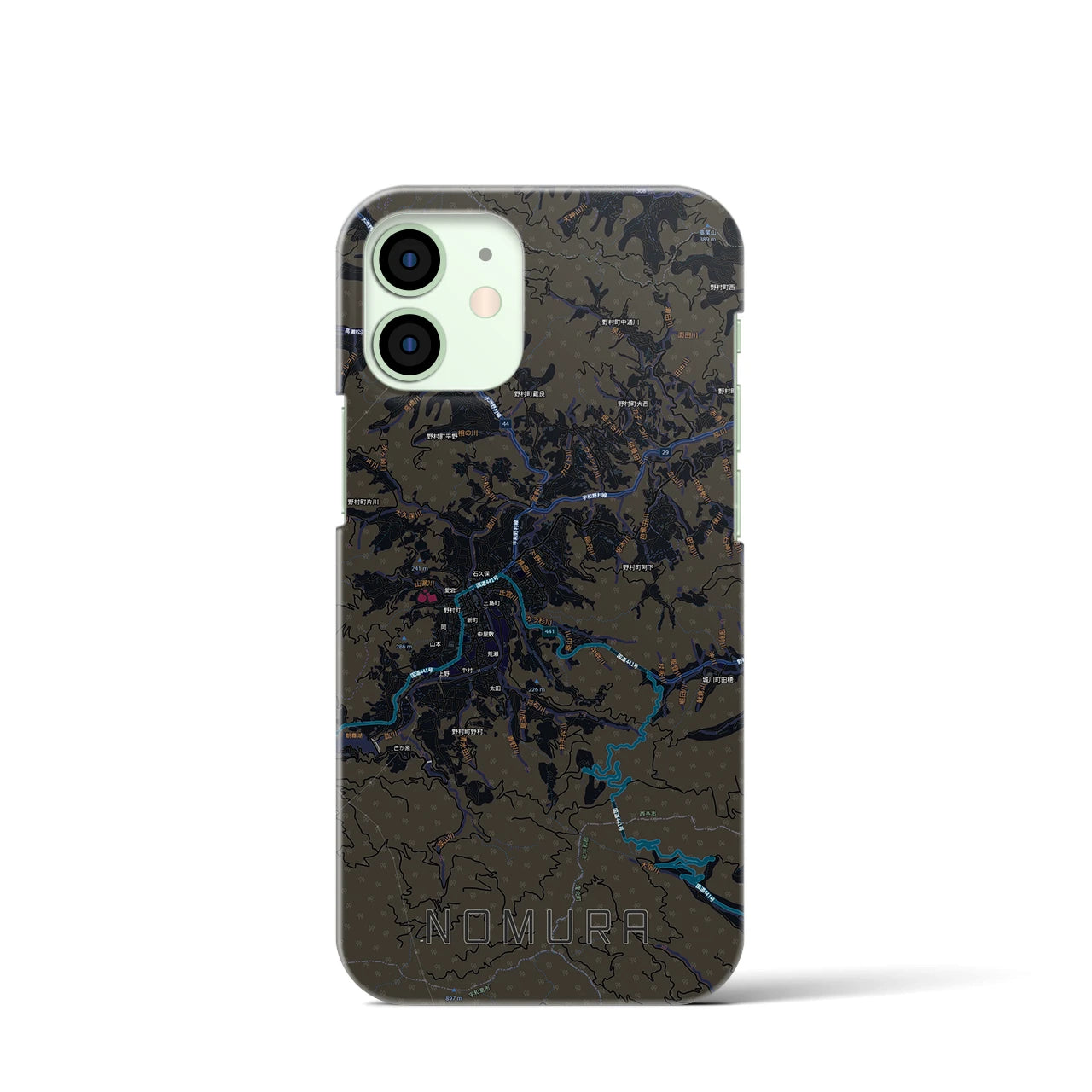 【野村(愛媛県)】地図柄iPhoneケース(バックカバータイプ)