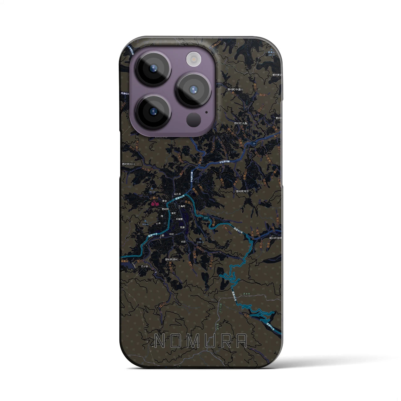 【野村(愛媛県)】地図柄iPhoneケース(バックカバータイプ)