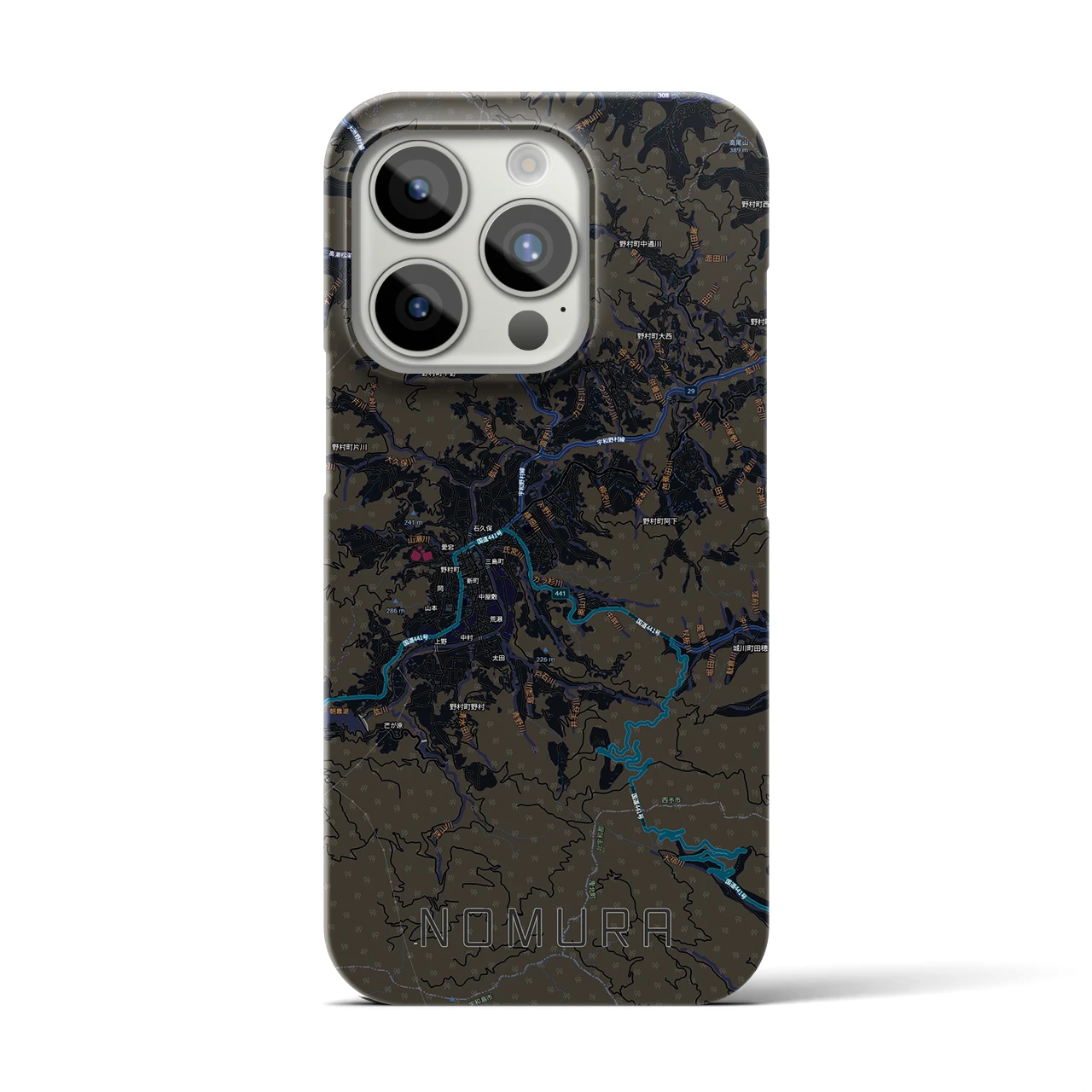 【野村(愛媛県)】地図柄iPhoneケース(バックカバータイプ)
