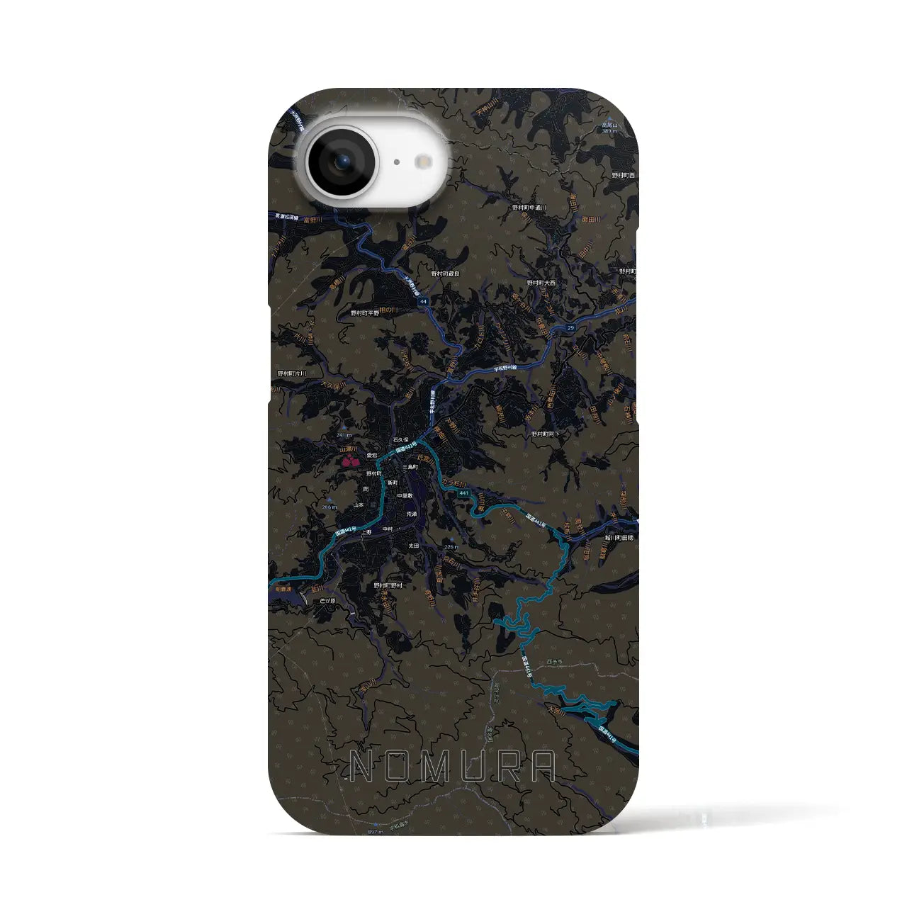 【野村(愛媛県)】地図柄iPhoneケース(バックカバータイプ)