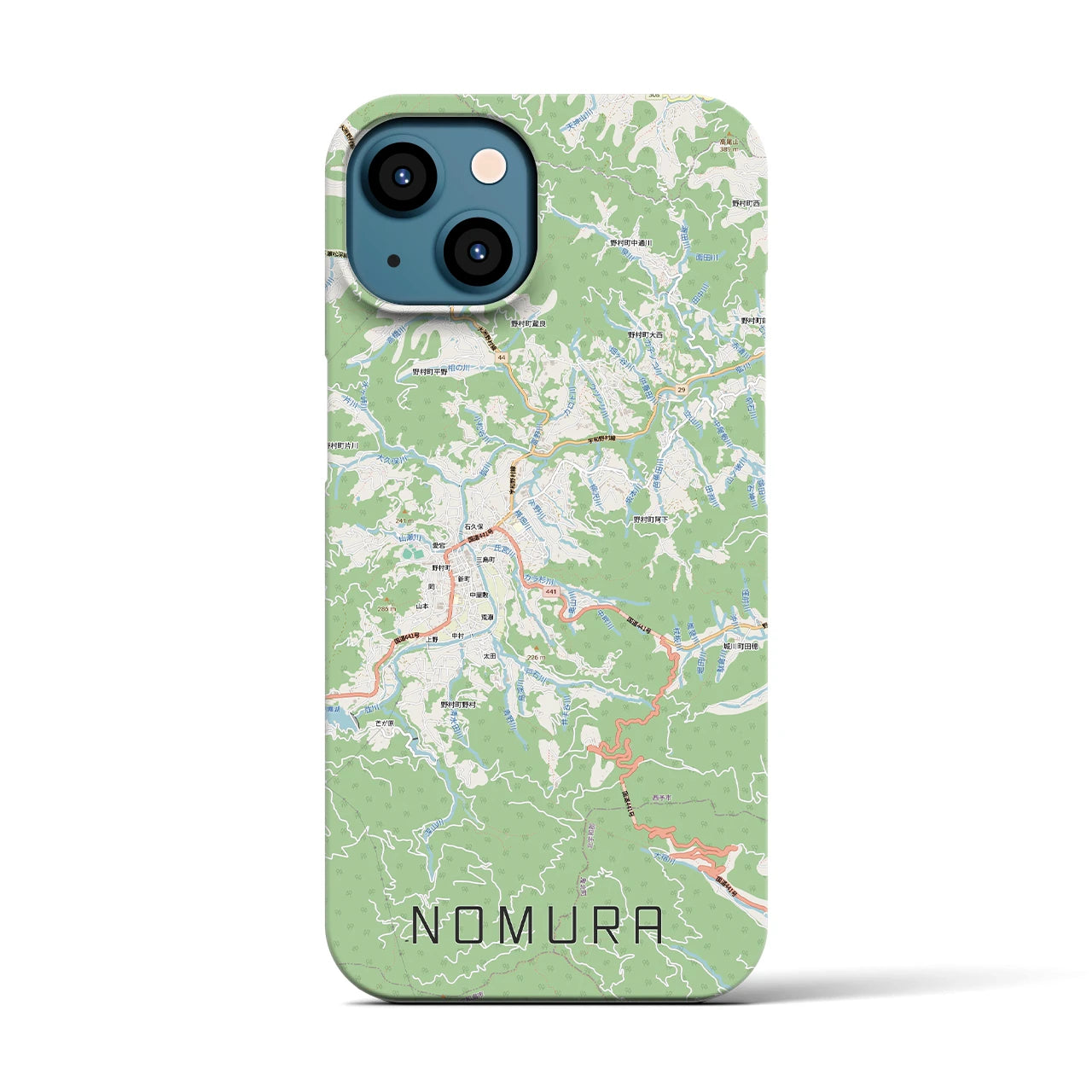 【野村(愛媛県)】地図柄iPhoneケース(バックカバータイプ)