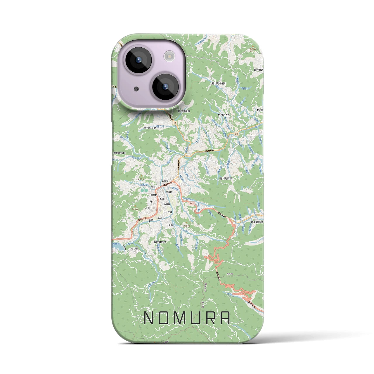 【野村(愛媛県)】地図柄iPhoneケース(バックカバータイプ)