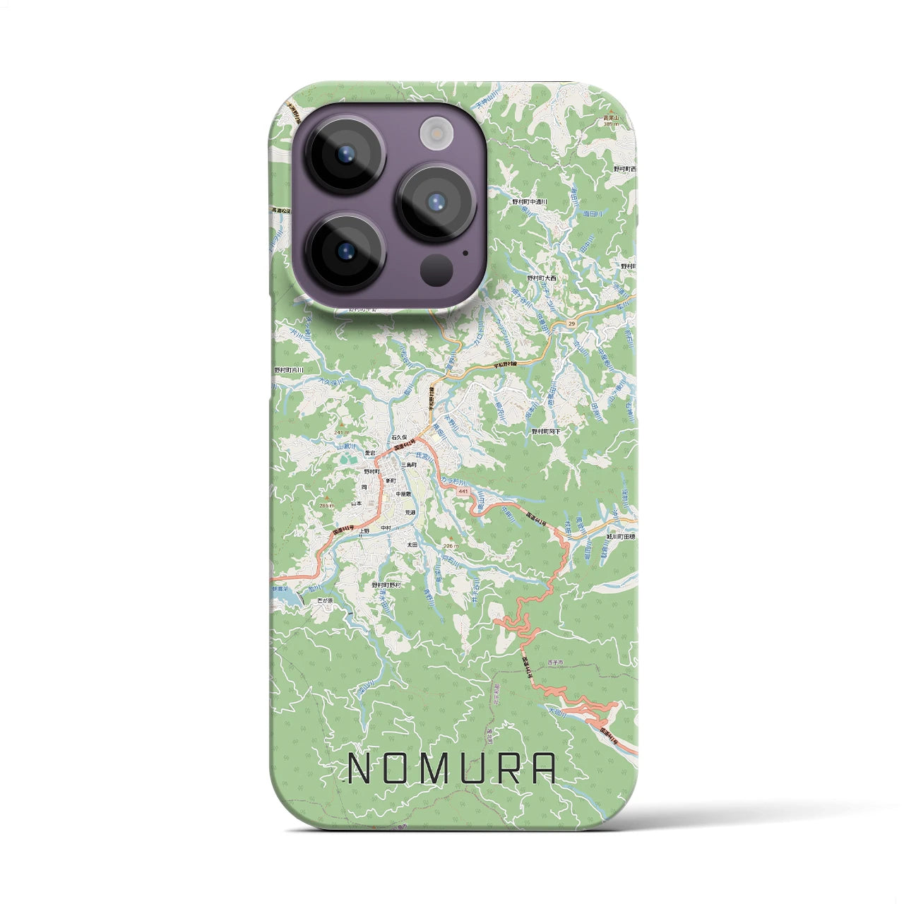【野村(愛媛県)】地図柄iPhoneケース(バックカバータイプ)