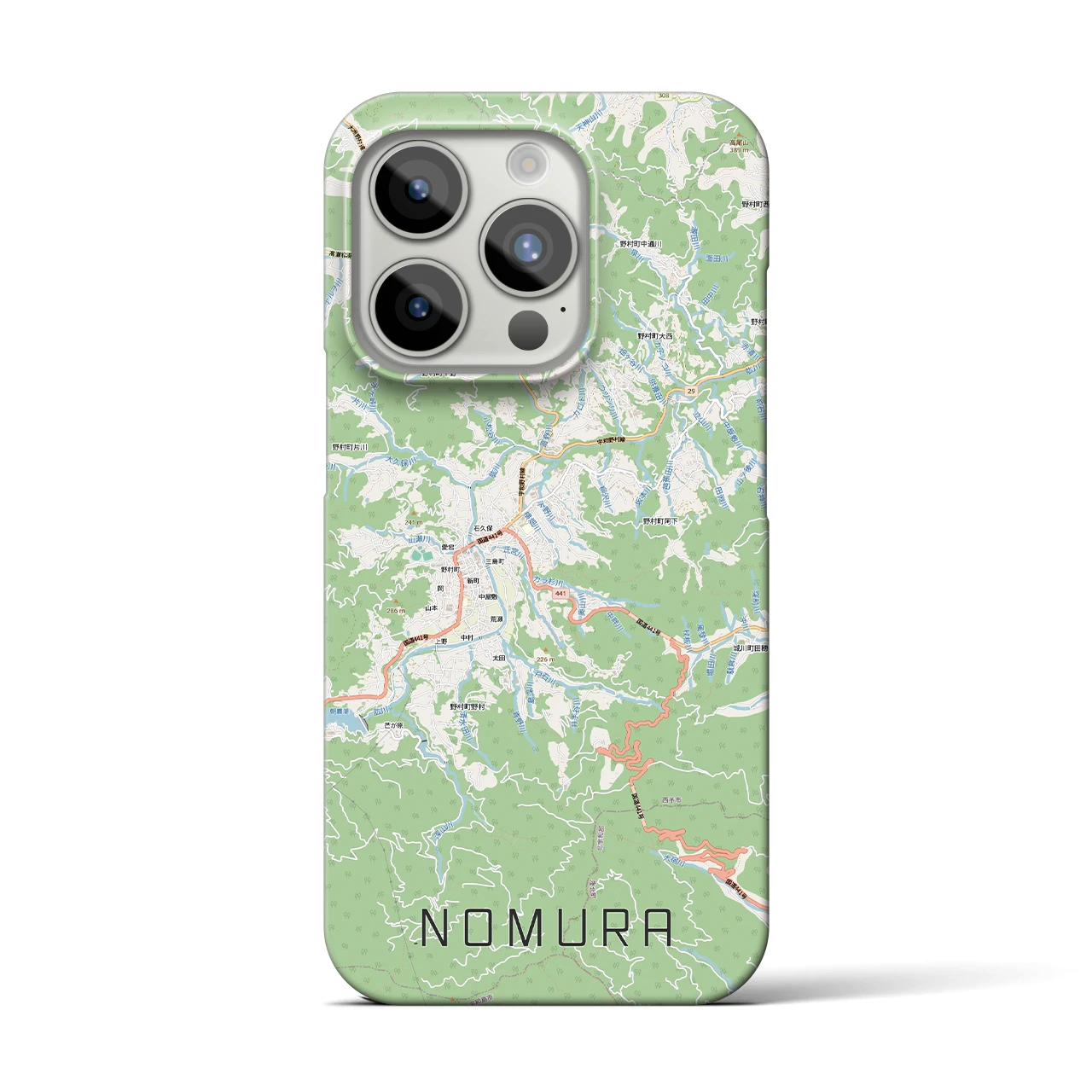 【野村(愛媛県)】地図柄iPhoneケース(バックカバータイプ)