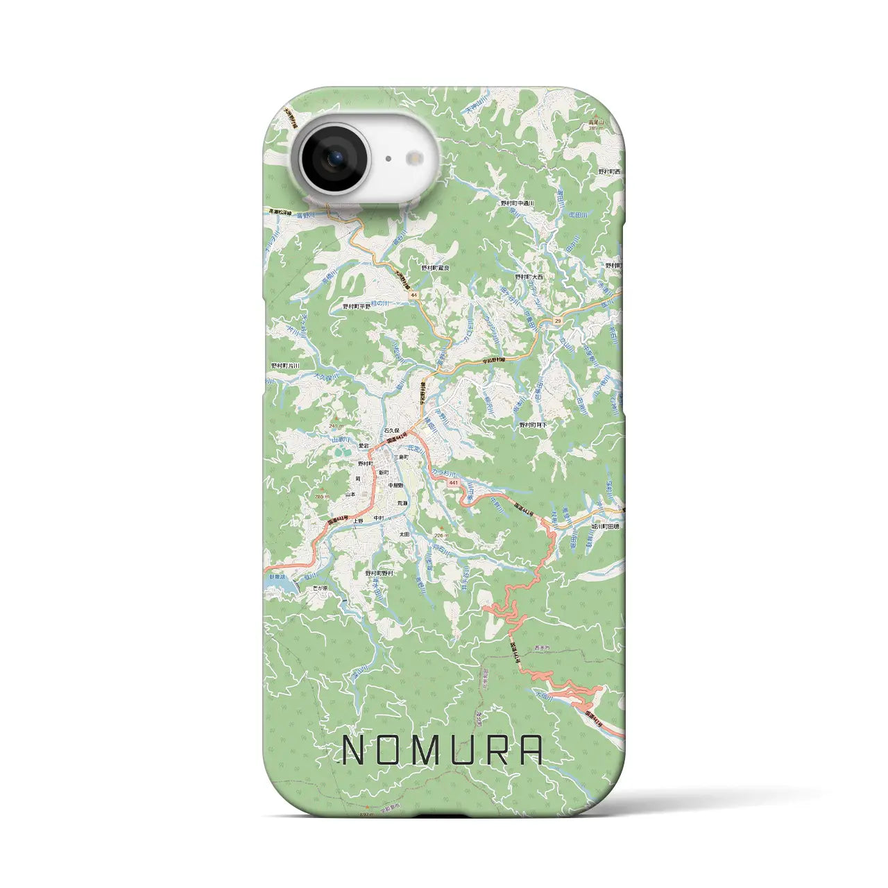 【野村(愛媛県)】地図柄iPhoneケース(バックカバータイプ)