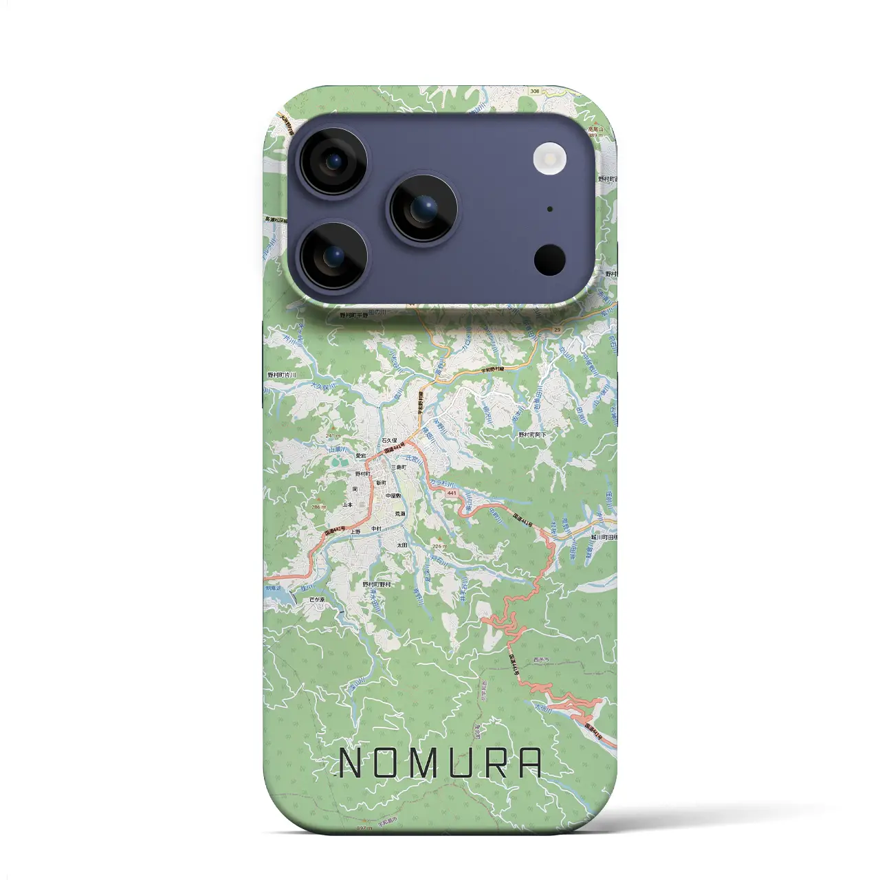 【野村(愛媛県)】地図柄iPhoneケース(バックカバータイプ)