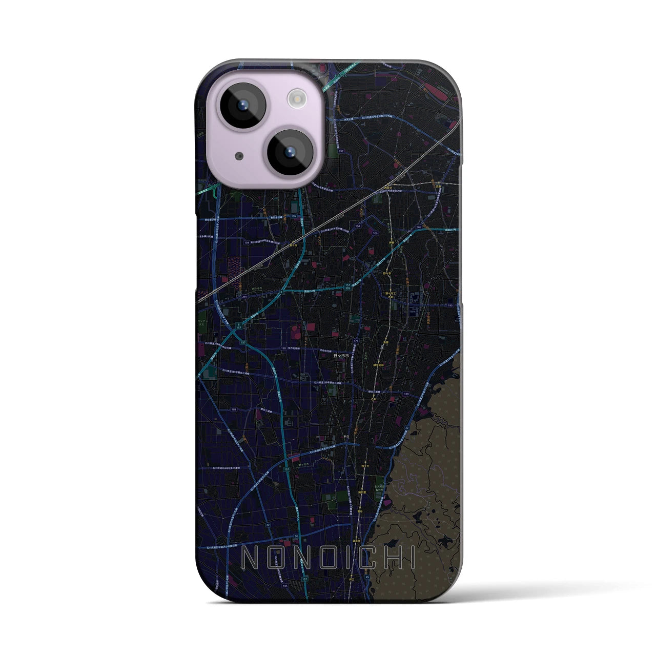 【野々市(石川県)】地図柄iPhoneケース(バックカバータイプ)