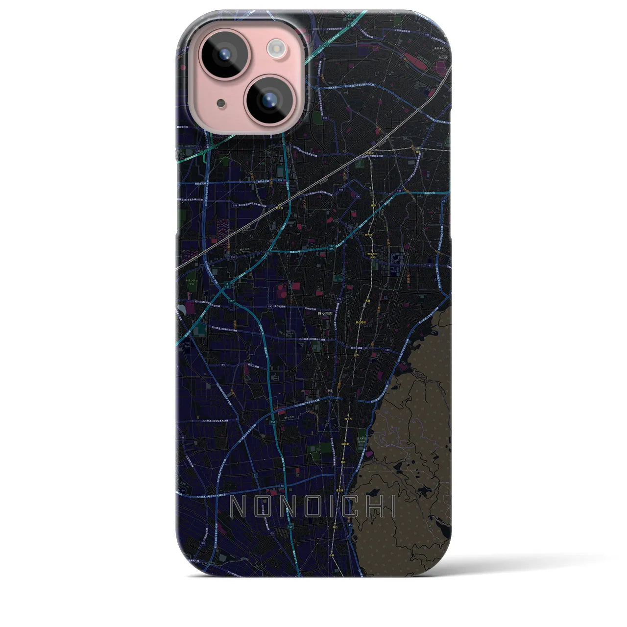 【野々市(石川県)】地図柄iPhoneケース(バックカバータイプ)