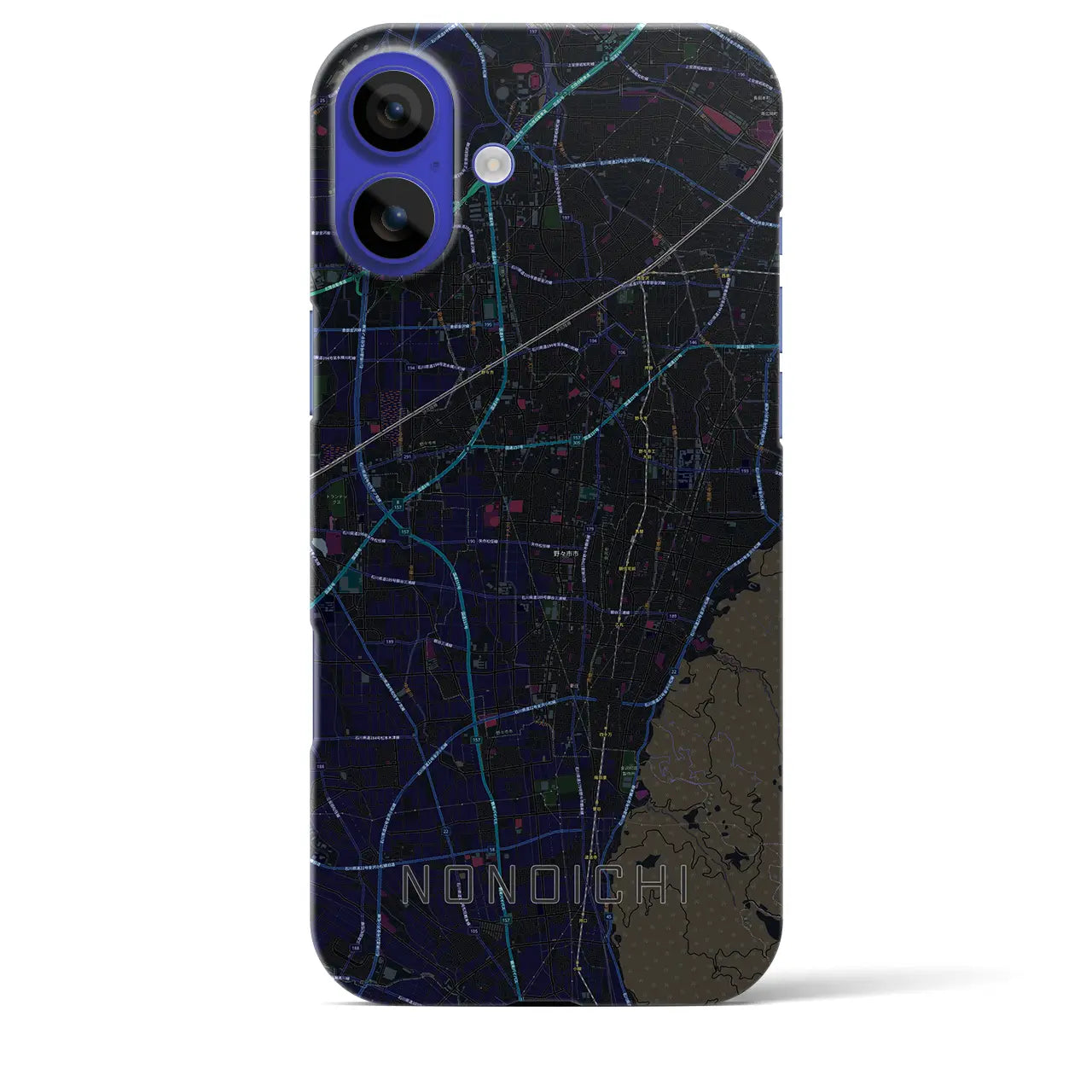 【野々市(石川県)】地図柄iPhoneケース(バックカバータイプ)