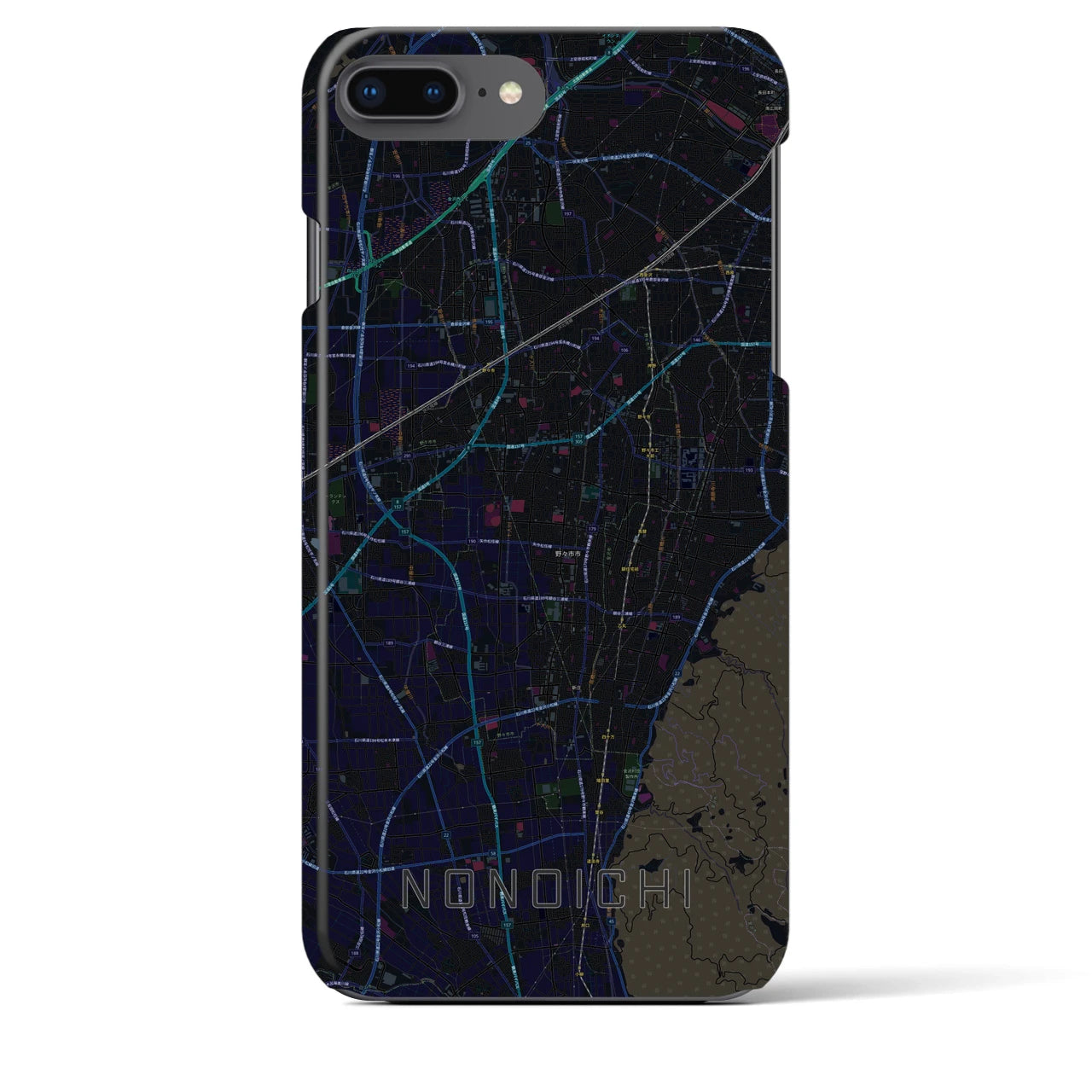 【野々市(石川県)】地図柄iPhoneケース(バックカバータイプ)