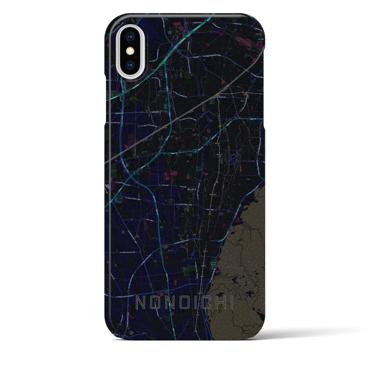 【野々市(石川県)】地図柄iPhoneケース(バックカバータイプ)